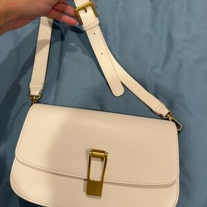 Rachel Zoe White Shoulder Bag with Gold Accent